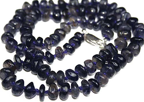 Design 922: blue iolite mens, simple-strand necklaces
