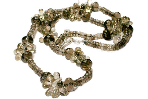 Design 9224: brown smoky quartz engagement necklaces