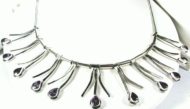 Design 972: purple amethyst flower necklaces