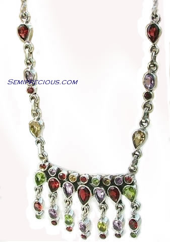 Design 988: multi-color multi-stone necklaces