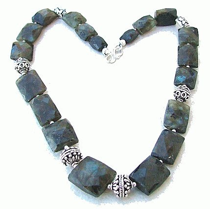 Design 991: black,blue labradorite necklaces