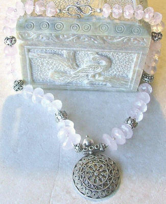 Design 993: pink rose quartz necklaces