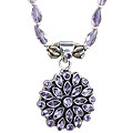 Design 1164: purple amethyst flower, pendant necklaces