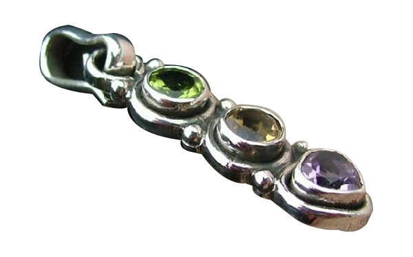 Design 1175: green,purple,yellow peridot pendants