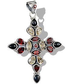 Design 1194: multi-color multi-stone christian pendants
