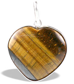 Design 1254: brown tiger eye heart pendants