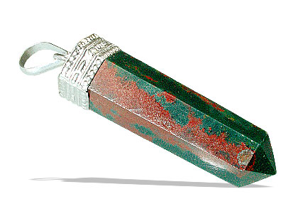 Design 13184: green,red bloodstone pencil pendants