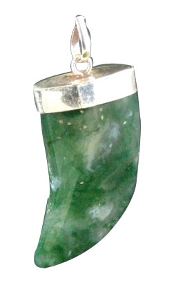Design 1539: green moss agate claw, mens pendants
