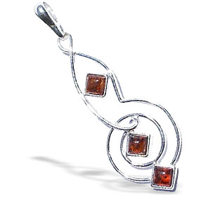 Design 15814: orange,multi-color amber art-deco pendants