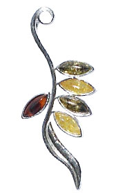 Design 15815: green,yellow,multi-color amber leaf pendants