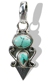 Design 1596: green turquoise pendants