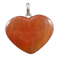 Design 1612: orange,red aventurine heart pendants