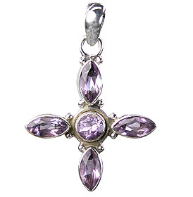 Design 16137: purple amethyst flower pendants