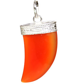 Design 1615: orange carnelian claw pendants
