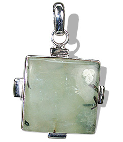 Design 1653: green prehnite pendants