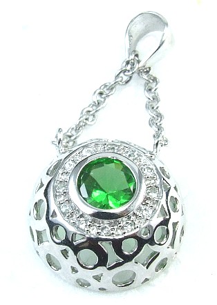 Design 1676: green cubic zirconia pendants