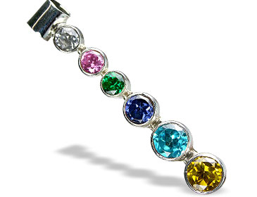 Design 1680: multi-color cubic zirconia pendants