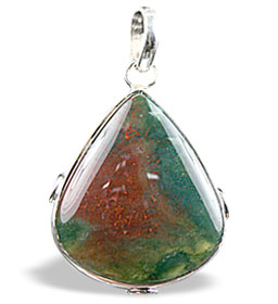 Design 1754: green bloodstone drop pendants