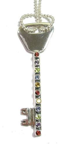 Design 1781: multi-color multi-stone key pendants