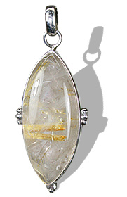 Design 1826: white,yellow rutilated quartz pendants
