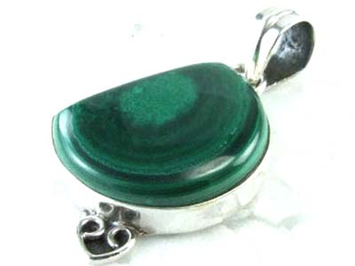 Design 1832: green malachite pendants
