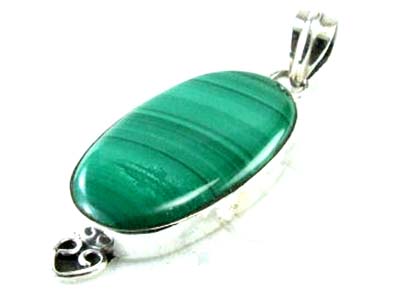 Design 1838: green malachite pendants
