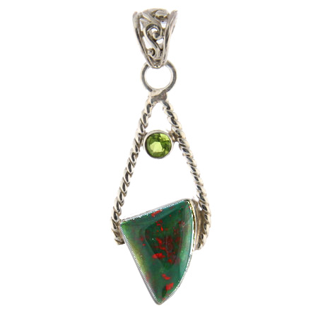 Design 18726: green bloodstone pendants