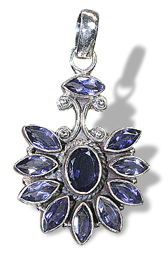 Design 3111: blue iolite flower pendants