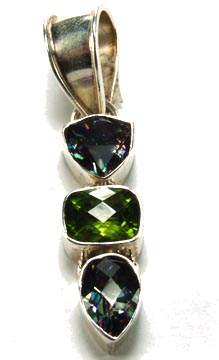 Design 5057: green,multi mystic quartz pendants