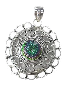 Design 5087: multi-color mystic quartz ethnic pendants