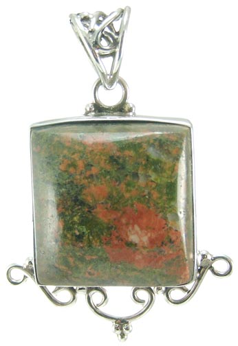 Design 5220: green,red unakite pendants