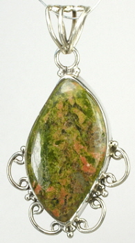 Design 5226: green,red unakite pendants