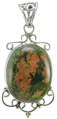 Design 5228: green,red unakite pendants