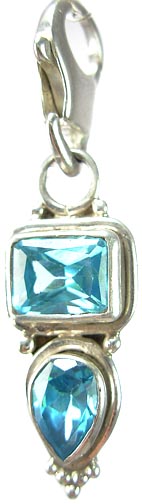 Design 5257: Blue blue topaz zipper-pull pendants