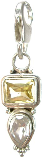 Design 5262: Yellow citrine zipper-pull pendants