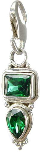 Design 5264: Green cubic zirconia zipper-pull pendants