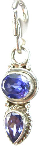 Design 5265: Blue iolite zipper-pull pendants