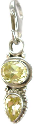 Design 5267: Yellow citrine zipper-pull pendants