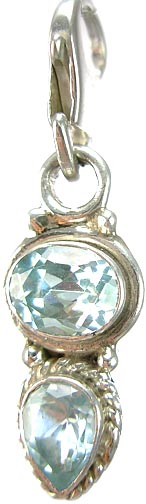 Design 5271: Blue blue topaz zipper-pull pendants
