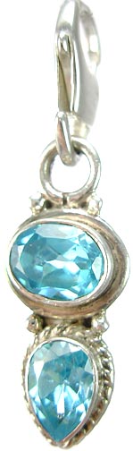 Design 5274: Blue blue topaz zipper-pull pendants