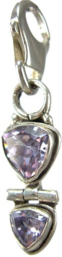 Design 5279: Purple amethyst zipper-pull pendants