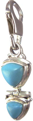 Design 5286: Blue turquoise zipper-pull pendants