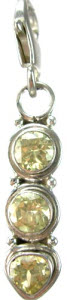 Design 5342: Yellow cubic zirconia zipper-pull pendants