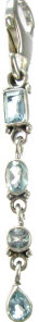 Design 5347: Blue blue topaz chandelier, zipper-pull pendants