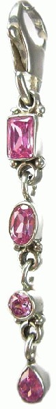 Design 5353: Pink cubic zirconia chandelier, zipper-pull pendants