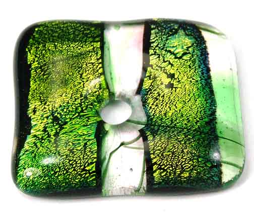Design 5478: green dichroic glass pendants