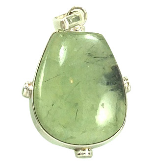 Design 5648: green prehnite pendants
