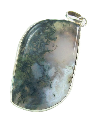 Design 5652: green,gray moss agate pendants
