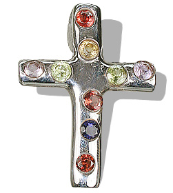 Design 617: multi-color silver christian, cross pendants