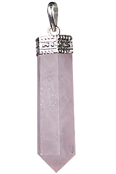 Design 628: pink rose quartz pencil pendants